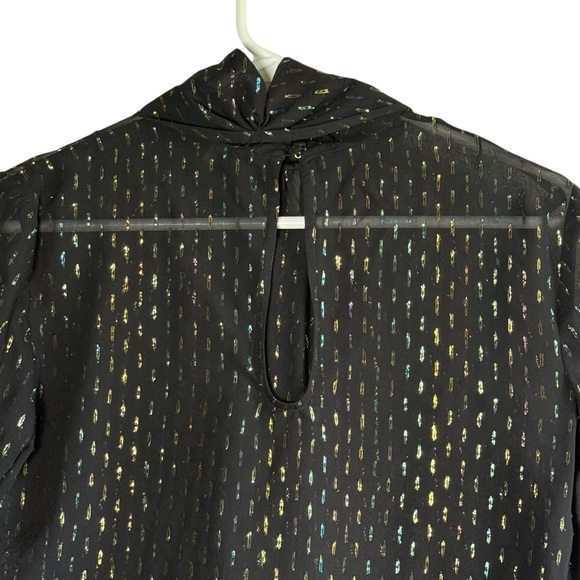 Trina Turk Black Ruffled Bell Sleeve Blouse. Size - Picture 9 of 12